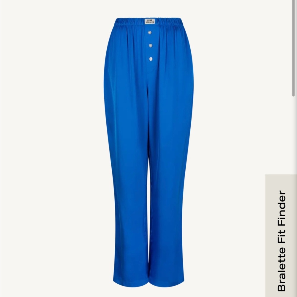 NWT Love Stories Theodore Silky pajama pants blue Small